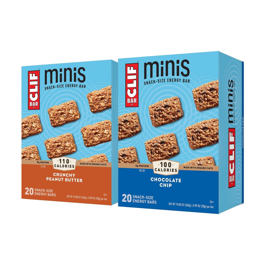 Clif Clif Bar | Clif Bar Minis Pack Varie De Pepites De Chocolat Et De Beurre De Cacahuete Croquant, 40 Barres